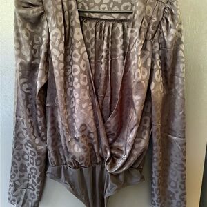 Leopard Print Long Sleeve Bodysuit